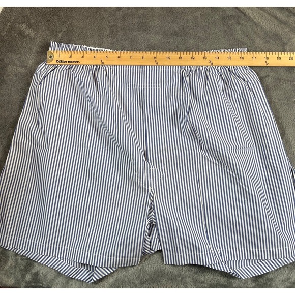 NWOT 2 Pair BROOKS BROTHERS Men Large Boxer Shorts Striped Blue Orange - Picture 3 of 5